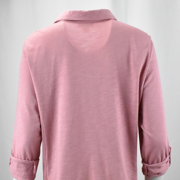 !! Light Pink Button Up Shirt Ribbed Side !! - Picture 2 of 8